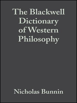 cover image of The Blackwell Dictionary of Western Philosophy